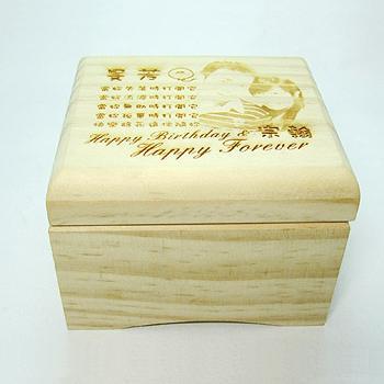方型白楓木色音樂盒